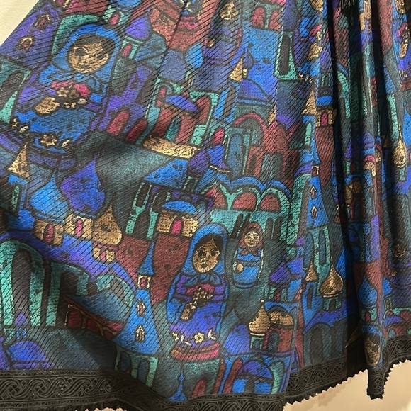 Vintage Hammerschmid Trachten Wool Folk Art Print Women Skirt Size 42 Medium - Picture 5 of 10